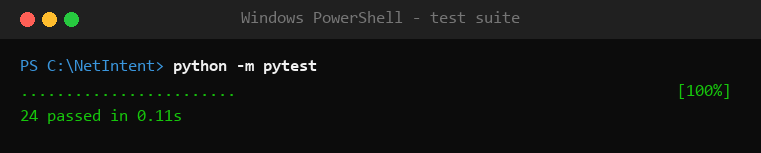 Test suite passing